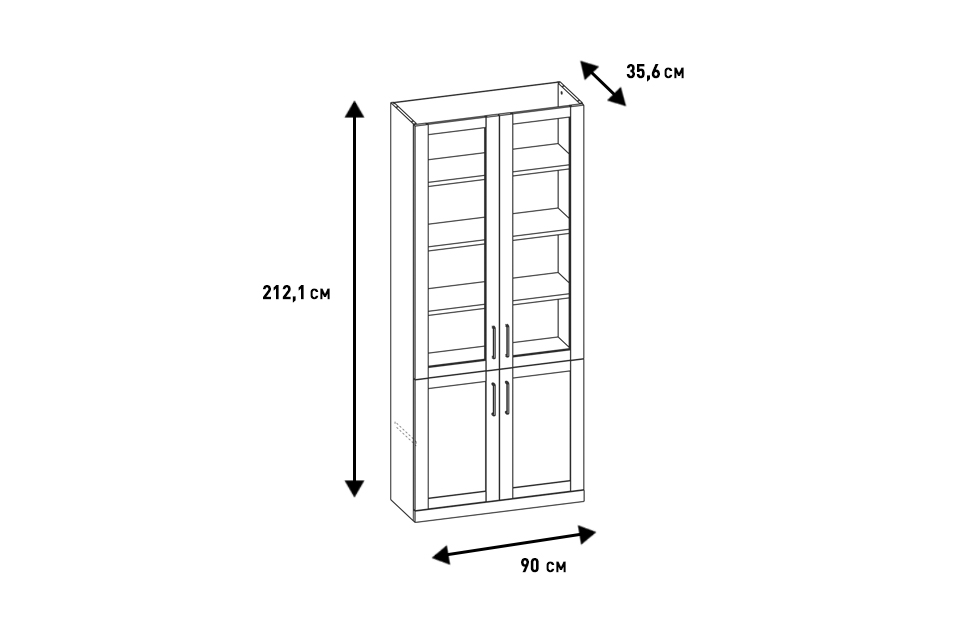 Книжные шкафы - изображение №4 "Шкаф Магнум для книг"  на www.Angstrem-mebel.ru